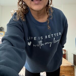 Cozy Navy Graphic Sweatshirt